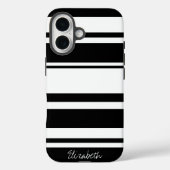 Naam van gebold tapepatroon script - zwart wit Case-Mate iPhone case (Achterkant)