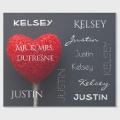 Naam van gepersonaliseerd koppel cadeaupapier (Vlak)