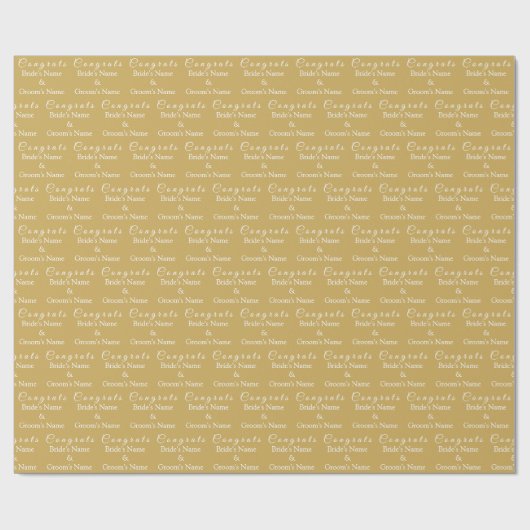 Naam van gepersonaliseerde felicitaties! Goud en w Cadeaupapier (Vlak)