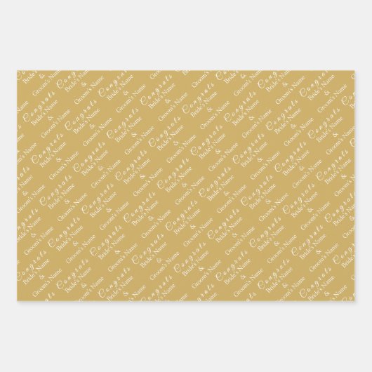 Naam van gepersonaliseerde felicitaties! Goud en w Inpakpapier Vel (Voorkant)