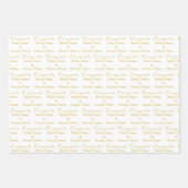 Naam van gepersonaliseerde felicitaties! Oude goud Inpakpapier Vel (Voorkant 3)