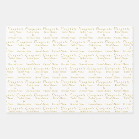 Naam van gepersonaliseerde felicitaties! Oude goud Inpakpapier Vel (Voorkant 3)