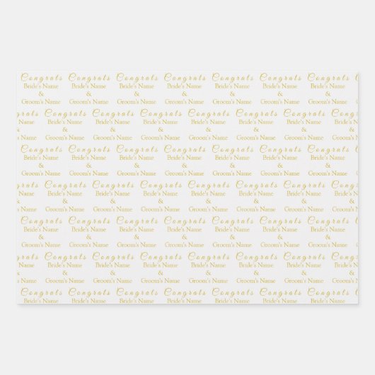 Naam van gepersonaliseerde felicitaties! Oude goud Inpakpapier Vel (Voorkant 2)