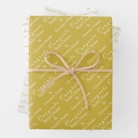 Naam van gepersonaliseerde felicitaties! Oude goud Inpakpapier Vel (In situ)