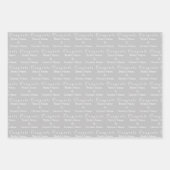 Naam van gepersonaliseerde felicitaties! Zilveren, Inpakpapier Vel (Voorkant 2)