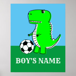 Naam van gepersonaliseerde neursery Decor Dino Boy Poster