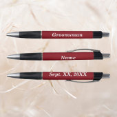 Naam van Groomsman en Datum Rubber Grip Pen