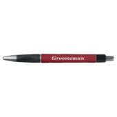 Naam van Groomsman en Datum Rubber Grip Pen (Voorkant)