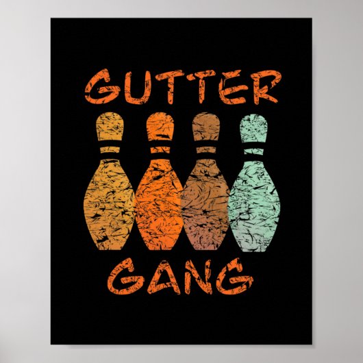 Naam van Gutter Gang Bowling Team Poster (Voorkant)