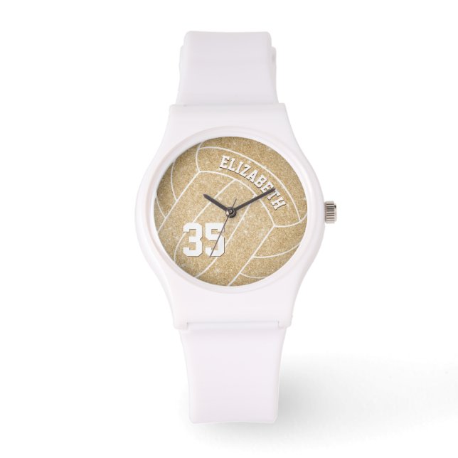 naam van het aangepaste meisje jersey nummer volle horloge (Voorkant)