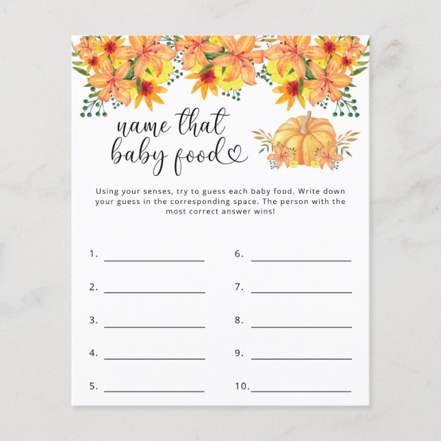 Naam van het baby-douchespel (Voorkant)