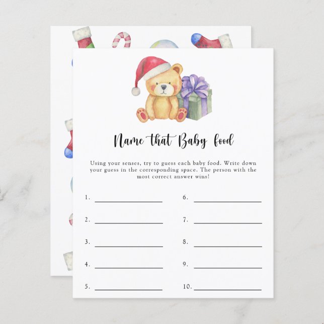 Naam van het baby-douchespel (Voorkant / Achterkant)