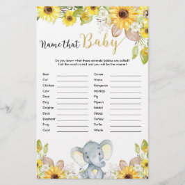 Naam van het baby shower van babydieren