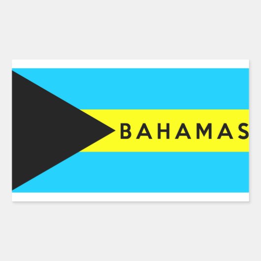 naam van het bahamas - symbool rechthoekige sticker (Voorkant)