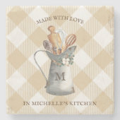 Naam van het bedrijfsmonogram stenen onderzetter (Voorkant)