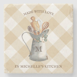 Naam van het bedrijfsmonogram stenen onderzetter