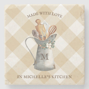 Naam van het bedrijfsmonogram stenen onderzetter