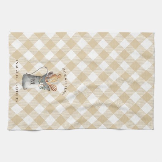 Naam van het bedrijfsmonogram theedoek (Horizontaal)