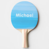 Naam van het blauwe zee watermonogram tafeltennisbatje (Voorkant)