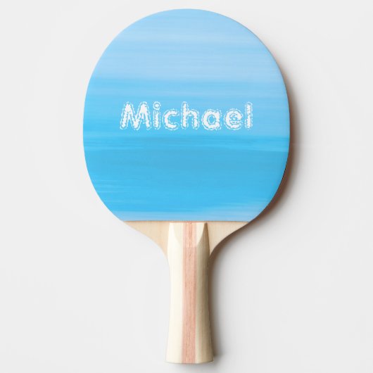 Naam van het blauwe zee watermonogram tafeltennisbatje (Voorkant)