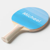 Naam van het blauwe zee watermonogram tafeltennisbatje (Voorkant Gekanteld)