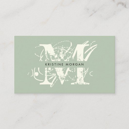 Naam van het grafische typografische monogram visitekaartje (Voorkant)