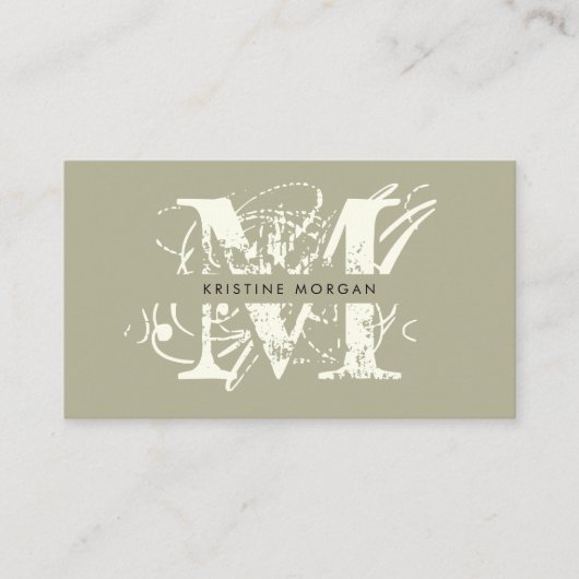 Naam van het grafische typografische monogram visitekaartje (Voorkant)