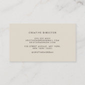 Naam van het grafische typografische monogram visitekaartje (Achterkant)