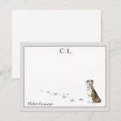 Naam van het Gray Border Monogram Catahoula Hound  Notitiekaartje (Voorkant / Achterkant)