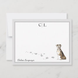 Naam van het Gray Border Monogram Catahoula Hound  Notitiekaartje