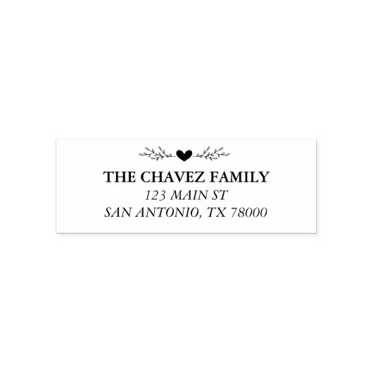 Naam van het hart Naam retouradres Zelfinktende Stempel (Design)