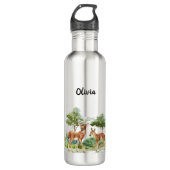 Naam van het hertenbos waterfles  (Voorkant)