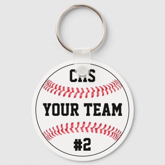 Naam van het honkbalteam, schoolbrieven & afspeeln sleutelhanger (Achterkant)