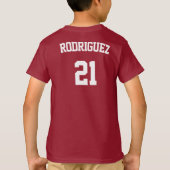 Naam van het honkbalteam, speler & Jersey Number S T-shirt (Achterkant)