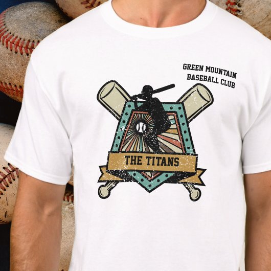 Naam van het honkbalteam van de softbalclub t-shirt
