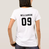 Naam van het honkbalteam van de softbalclub t-shirt (Achterkant)