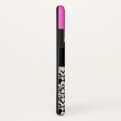 Naam van het Hot Pink Black Damask Monogram Case-Mate iPhone Case (Achterkant / rechts)