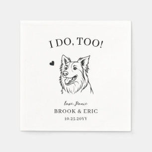 Naam van het huisdier Border Collie Lineart Hond T Servet