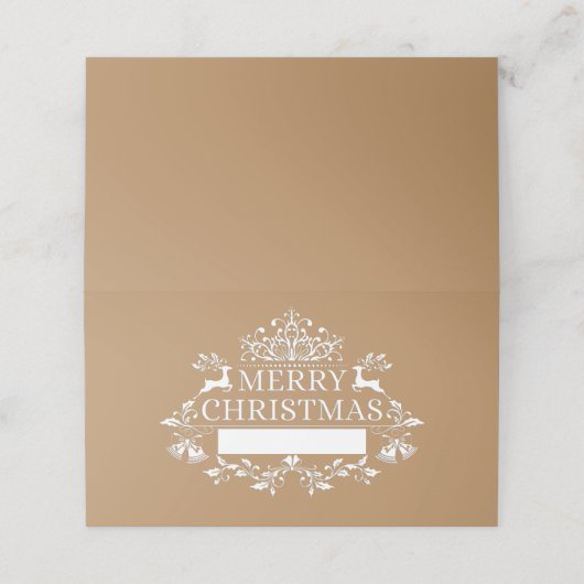 Naam van het kerstfeest Plaats Card-Golden Plaatskaartje (Buitenkant ongevouwen)