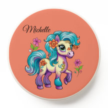 Naam van het Kind Cartoon Pony Telefoon Grip