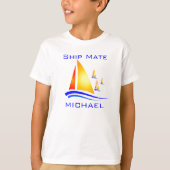 Naam van het kind Fun Ship Mate Sailing T-shirt (Voorkant)