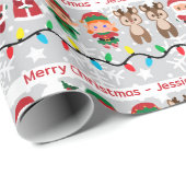 Naam van het kind Gemakkelijk Lezen Sinterklaas Sc Cadeaupapier (Rol Hoek)