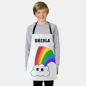 Naam van het Kind Kawaii Cloud en Rainbow Schort (Gedragen)