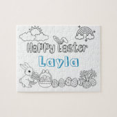 Naam van het kind Pasen Kleurpuzzel Legpuzzel (Horizontaal)