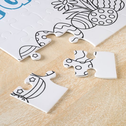 Naam van het kind Pasen Kleurpuzzel Legpuzzel (Zijkant)