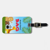 Naam van het kind | Safari Animals Reis Bagagelabel (Voorkant horizontaal)