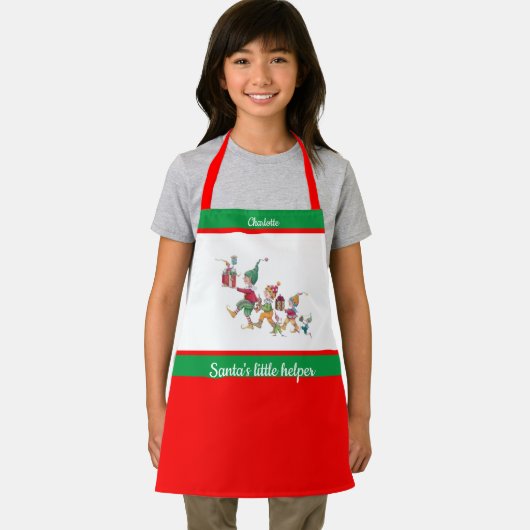 Naam van het kind Santa's Helper Bakken met Mam Sc Schort (Insitu)