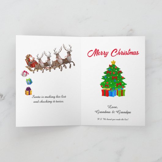Naam van het kind Sinterklaas's Leuke Lijst person Feestdagen Kaart (Binnen)