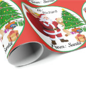 NAAM van het kind uit kerstboom met kerstmis Cadeaupapier (Rol Hoek)