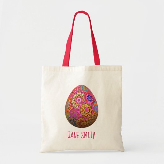 Naam van het kind voor paaseieren tote bag (Voorkant)